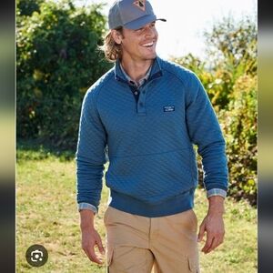 L.L. Bean Orange Quilted Crewneck Sweater